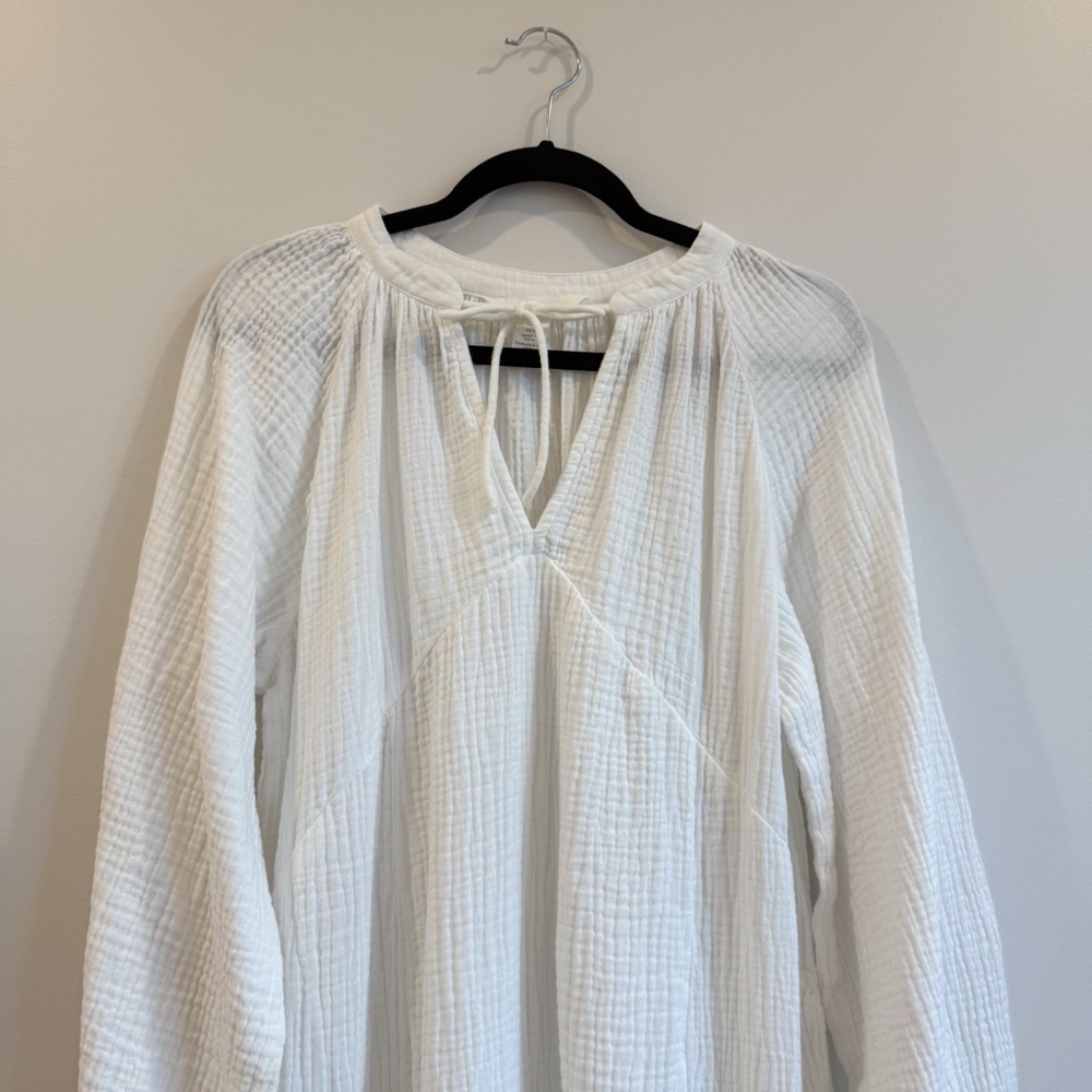 H&M White Cotton Long Sleeve Maxi Dress - Picture 4 of 12